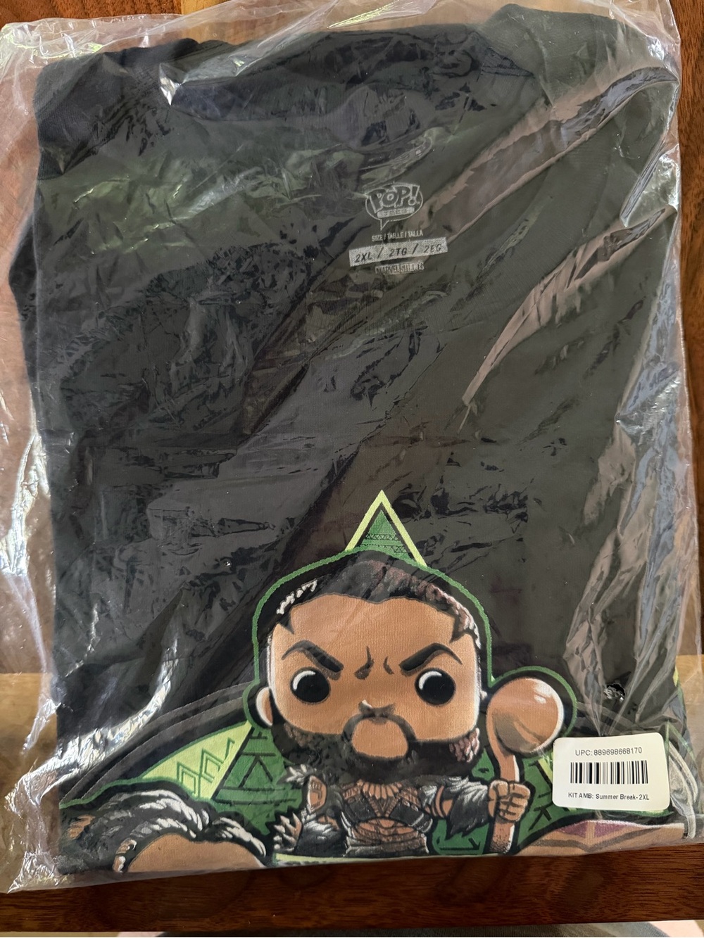 Funko Black Tee with White Logo and Green Accent